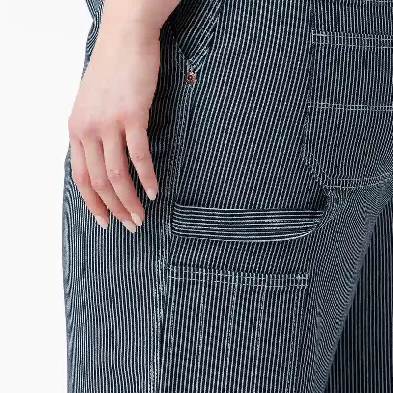 Women’s Plus Hickory Stripe Carpenter Shorts Women’s Plus Hickory Stripe Carpenter Shorts