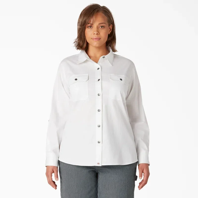 Women’s Plus Long Sleeve Roll-Tab Work Shirt Women’s Plus Long Sleeve Roll-Tab Work Shirt