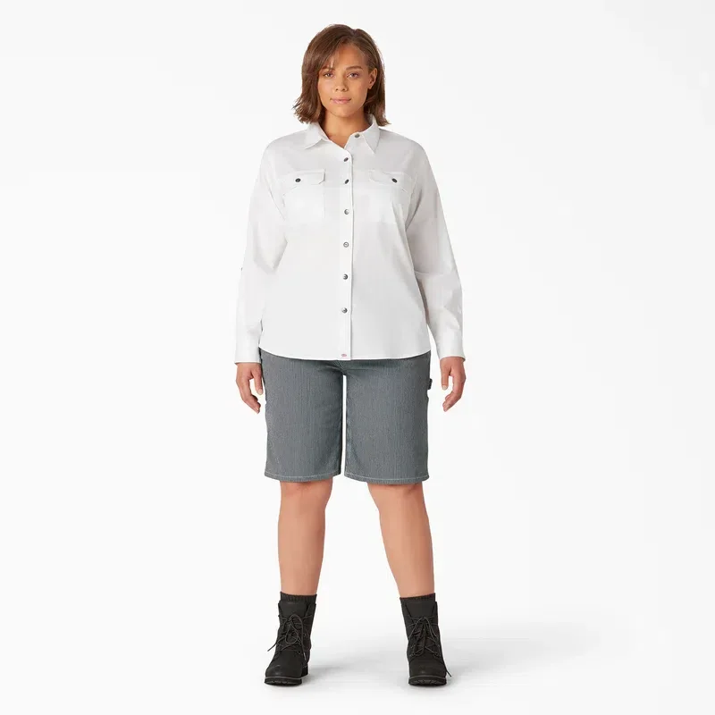 Women’s Plus Long Sleeve Roll-Tab Work Shirt Women’s Plus Long Sleeve Roll-Tab Work Shirt