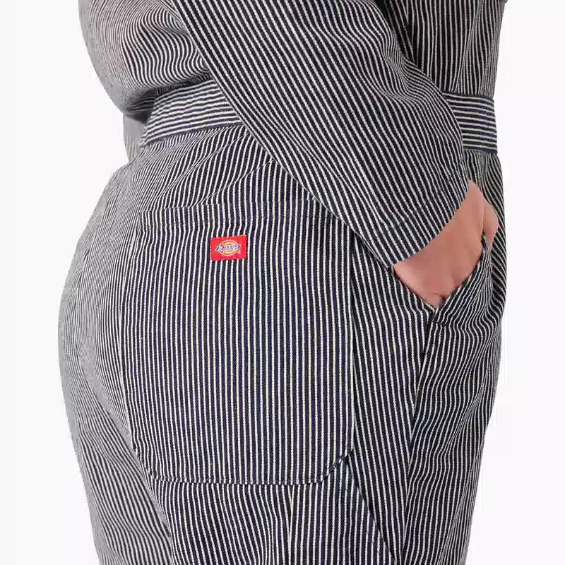 Women’s Plus Relaxed Fit Long Sleeve Hickory Stripe Coveralls Women’s Plus Relaxed Fit Long Sleeve Hickory Stripe Coveralls