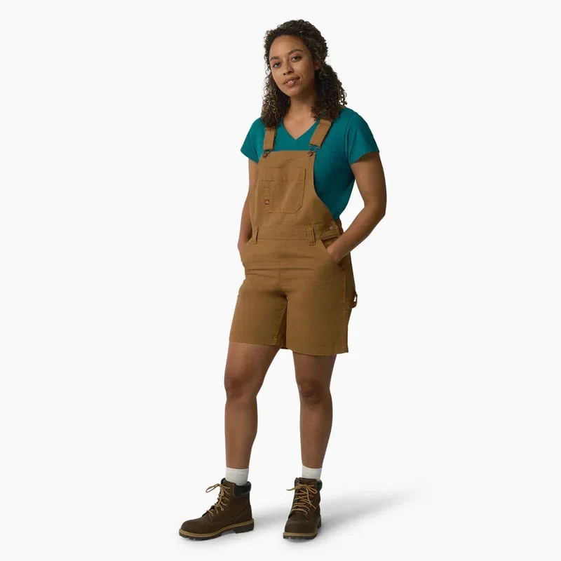 Women’s Relaxed Fit Bib Shortalls, 7″ Women’s Relaxed Fit Bib Shortalls, 7″