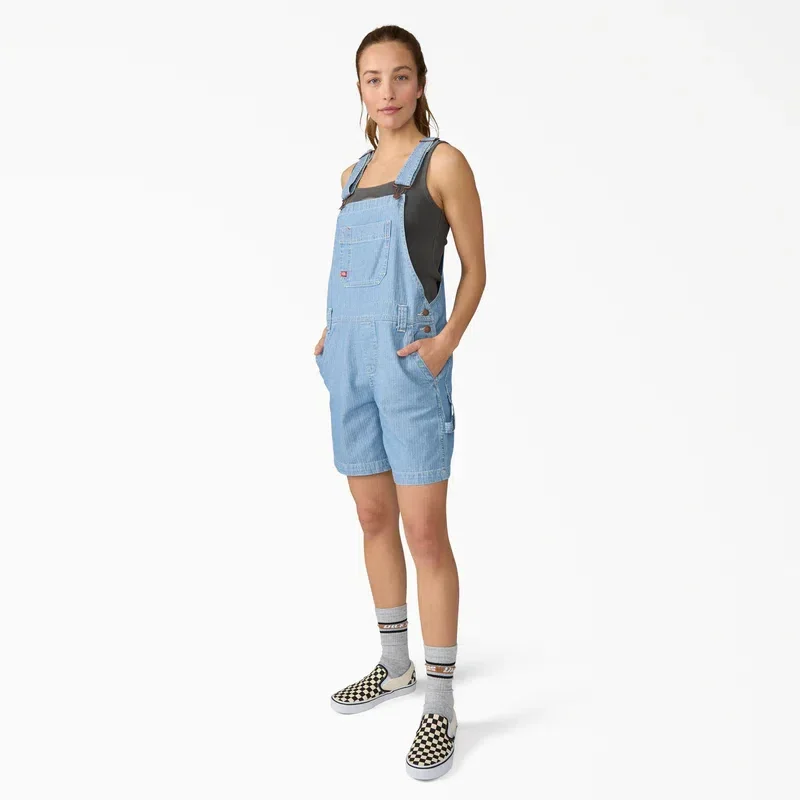 Women’s Relaxed Fit Bib Shortalls, 7″ Women’s Relaxed Fit Bib Shortalls, 7″