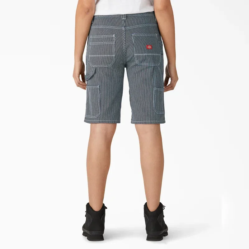 Women’s Relaxed Fit Hickory Stripe Carpenter Shorts, 11″ Women’s Relaxed Fit Hickory Stripe Carpenter Shorts, 11″