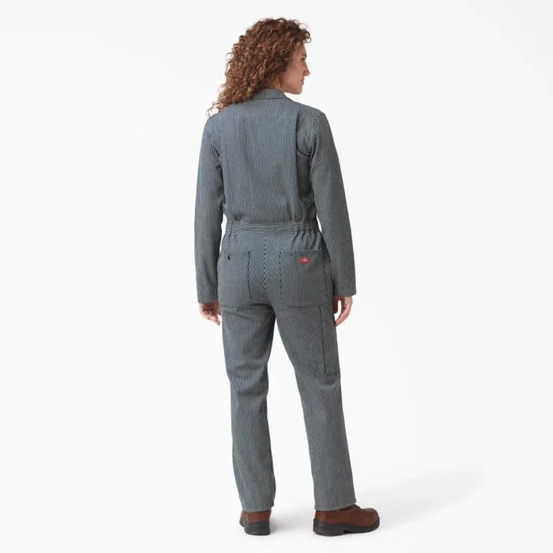 Women’s Relaxed Fit Long Sleeve Hickory Stripe Coveralls Women’s Relaxed Fit Long Sleeve Hickory Stripe Coveralls