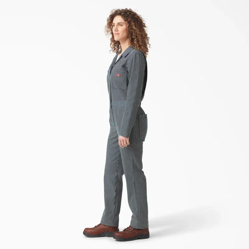 Women’s Relaxed Fit Long Sleeve Hickory Stripe Coveralls Women’s Relaxed Fit Long Sleeve Hickory Stripe Coveralls