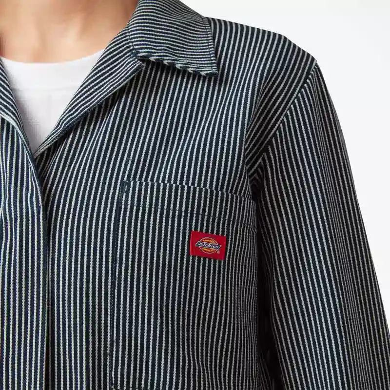 Women’s Relaxed Fit Long Sleeve Hickory Stripe Coveralls Women’s Relaxed Fit Long Sleeve Hickory Stripe Coveralls