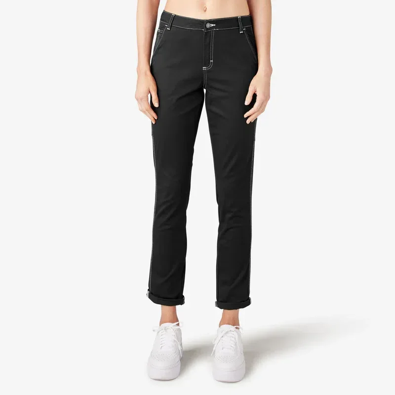 Women’s Slim Straight Fit Roll Hem Carpenter Pants Women’s Slim Straight Fit Roll Hem Carpenter Pants