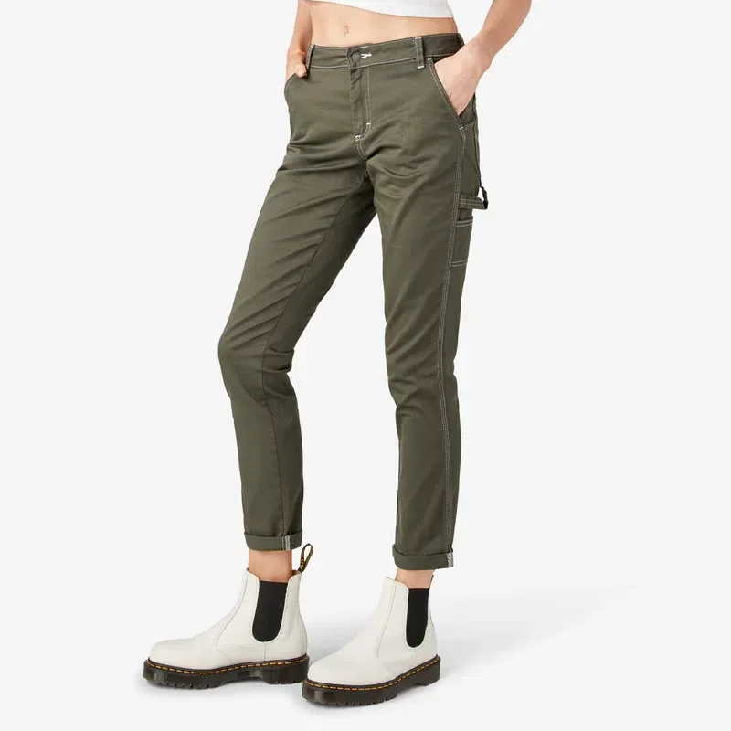 Women’s Slim Straight Fit Roll Hem Carpenter Pants Women’s Slim Straight Fit Roll Hem Carpenter Pants