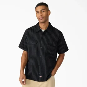 Worn in Striped Work Shirt