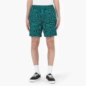Zebra Print Modern Fit Drawstring Shorts, 6″